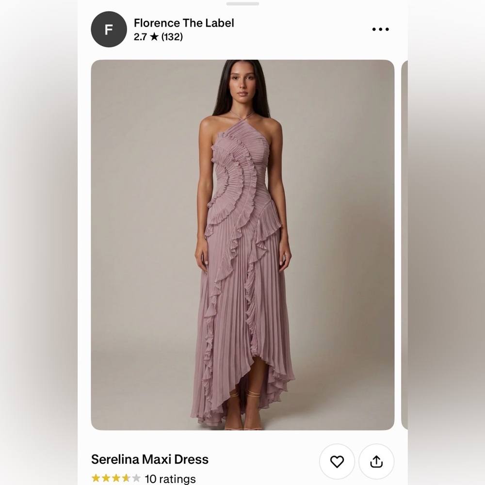 NWT Florence the label serelina maxi dress mauve rose